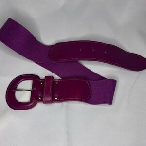 Vintage UNITS Plum Elastic Wide Belt USA Medium 80s 90s